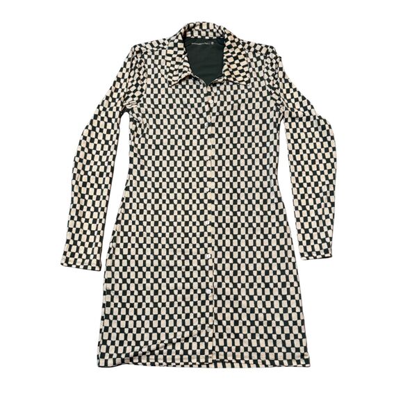 Abercrombie & Fitch Dresses & Skirts - Abercrombie & Fitch Green Checkered Long Sleeve Mini Dress Size M Petite